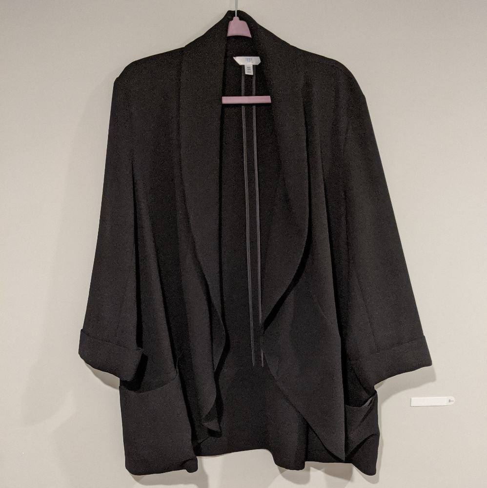 Plus Size Long Black Blazer/ Cardigan Size XXL